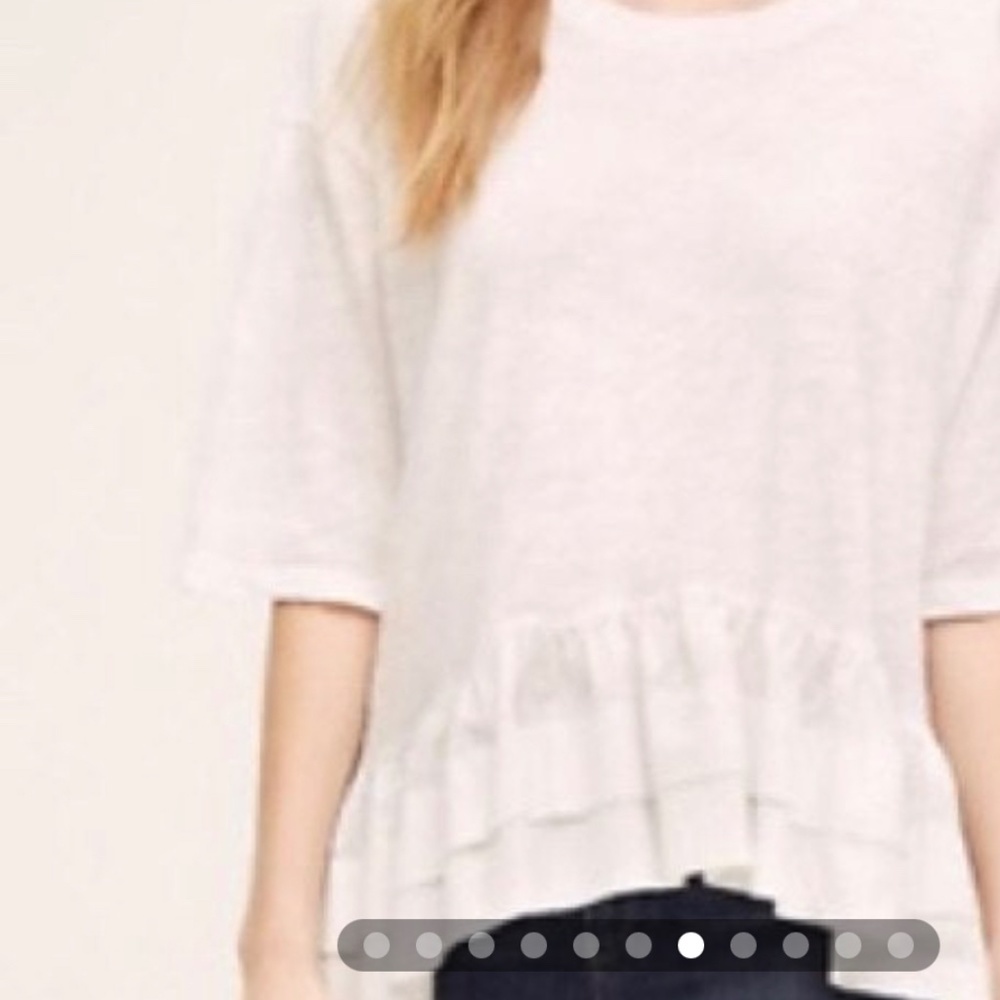 Anthropologie White Tiered Top Akemi xs